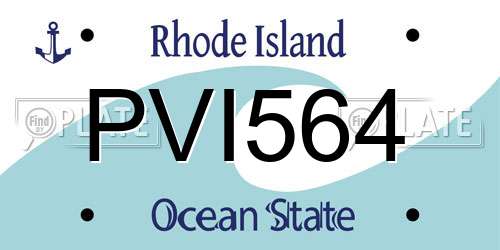 PVI564 Rhode Island License Plate