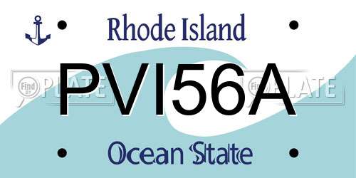 PVI56A Rhode Island License Plate
