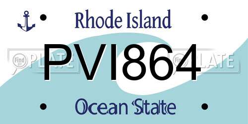PVI864 Rhode Island License Plate