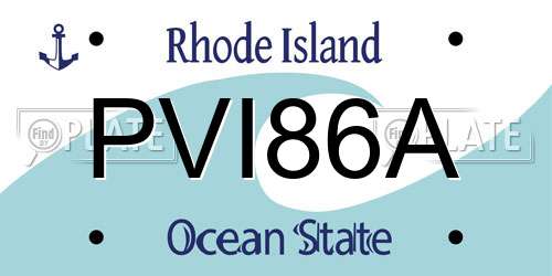 PVI86A Rhode Island License Plate