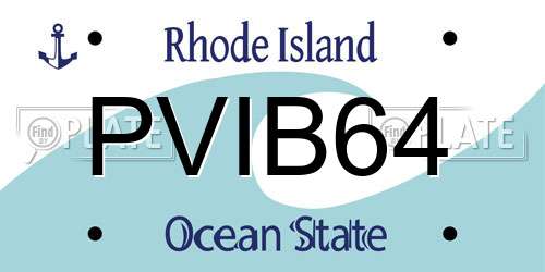 PVIB64 Rhode Island License Plate