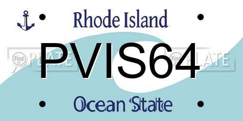 PVIS64 Rhode Island License Plate