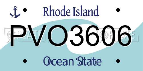 PVO3606 Rhode Island License Plate