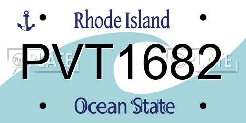 PVT1682 Rhode Island License Plate
