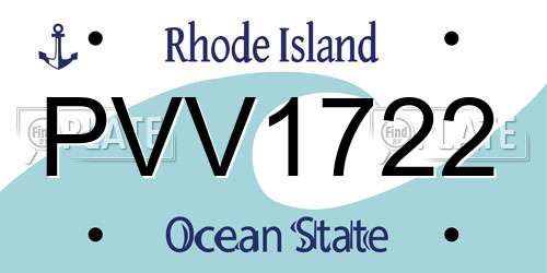 PVV1722 Rhode Island License Plate