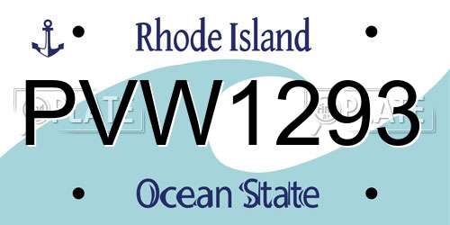 PVW1293 Rhode Island License Plate