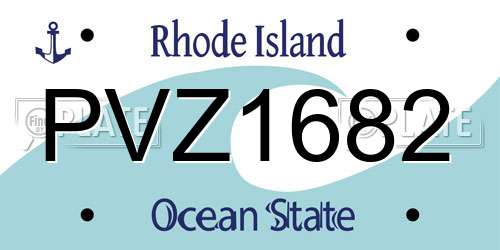 PVZ1682 Rhode Island License Plate