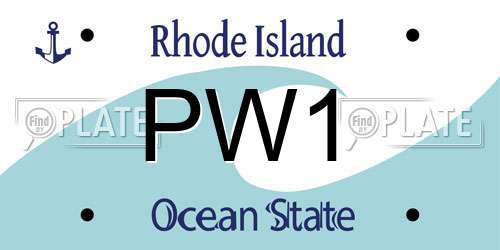PW1 Rhode Island License Plate