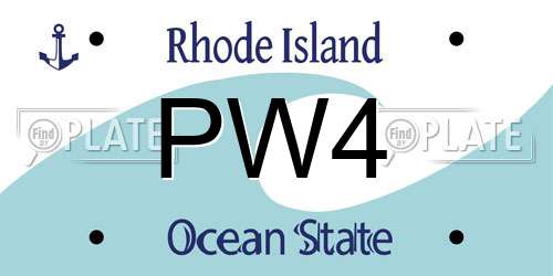 PW4 Rhode Island License Plate