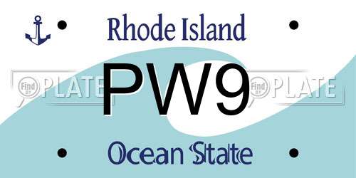 PW9 Rhode Island License Plate