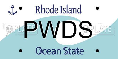 PWDS Rhode Island License Plate