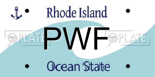 PWF Rhode Island License Plate