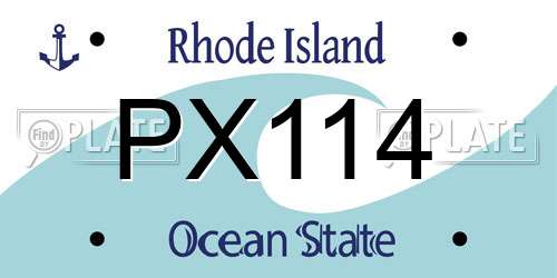 PX114 Rhode Island License Plate