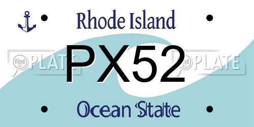 PX52 Rhode Island License Plate
