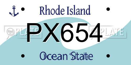 PX654 Rhode Island License Plate