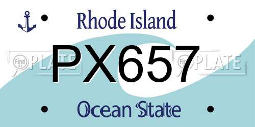 PX657 Rhode Island License Plate