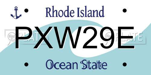 PXW29E Rhode Island License Plate
