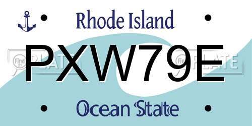 PXW79E Rhode Island License Plate