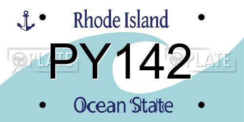 PY142 Rhode Island License Plate