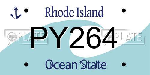 PY264 Rhode Island License Plate