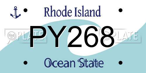 PY268 Rhode Island License Plate