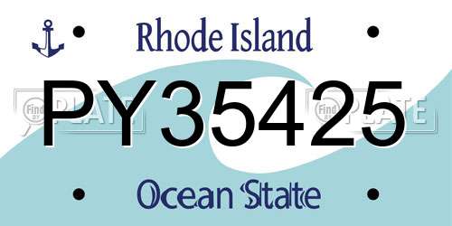 PY35425 Rhode Island License Plate