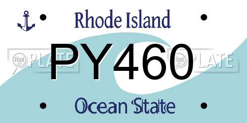 PY460 Rhode Island License Plate