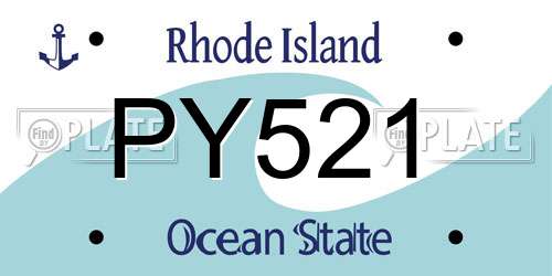 PY521 Rhode Island License Plate