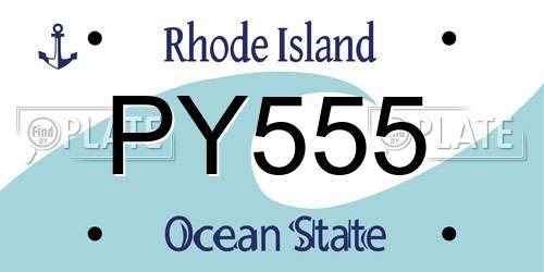 PY555 Rhode Island License Plate