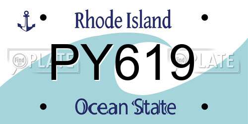 PY619 Rhode Island License Plate