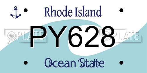 PY628 Rhode Island License Plate