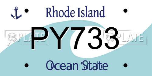 PY733 Rhode Island License Plate