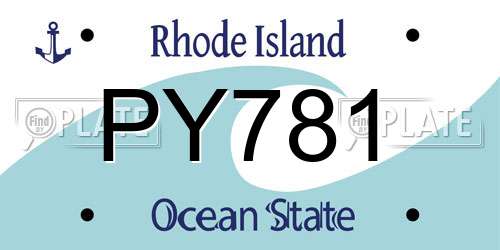 PY781 Rhode Island License Plate
