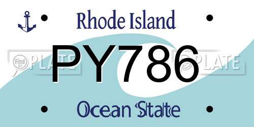 PY786 Rhode Island License Plate