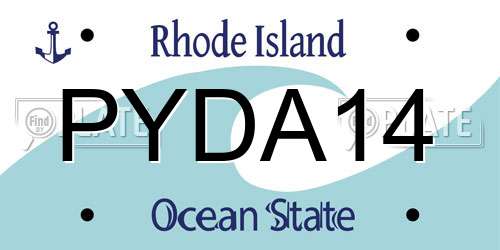 PYDA14 Rhode Island License Plate