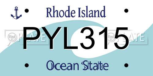 PYL315 Rhode Island License Plate