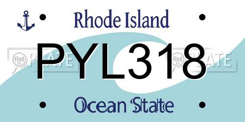 PYL318 Rhode Island License Plate