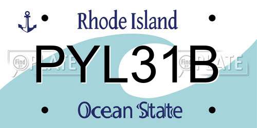PYL31B Rhode Island License Plate