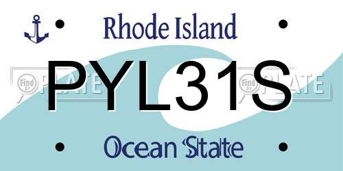 PYL31S Rhode Island License Plate