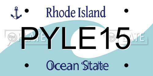 PYLE15 Rhode Island License Plate