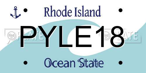 PYLE18 Rhode Island License Plate