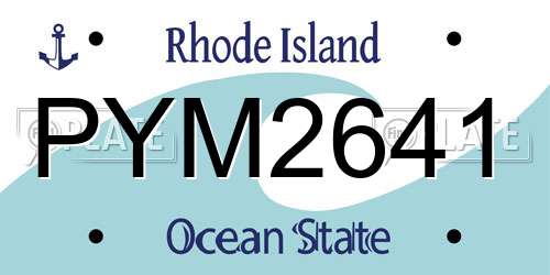 PYM2641 Rhode Island License Plate
