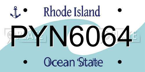 PYN6064 Rhode Island License Plate