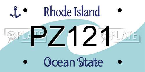PZ121 Rhode Island License Plate