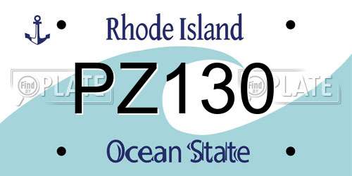 PZ130 Rhode Island License Plate
