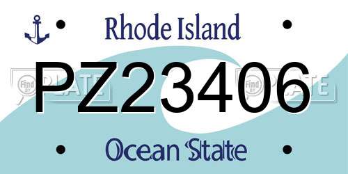 PZ23406 Rhode Island License Plate