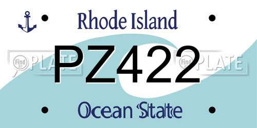 PZ422 Rhode Island License Plate