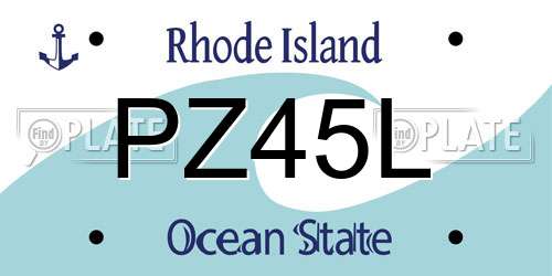 PZ45L Rhode Island License Plate