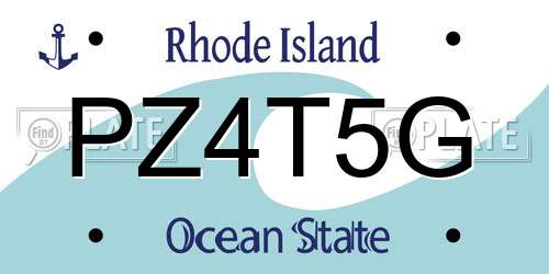 PZ4T5G Rhode Island License Plate