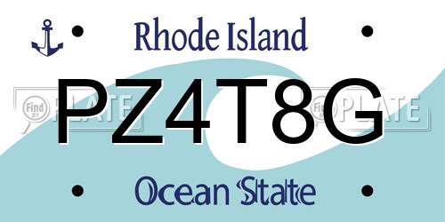 PZ4T8G Rhode Island License Plate